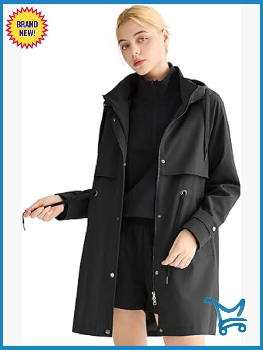 Long Windbreaker Hooded Light Jacket Active Outdoor Anorak